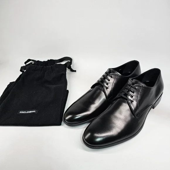 DOLCE & GABBANA Point-Toe Oxford Derby Shoes Leather Black Sz 8.5/US 9.5 $895 Leather Oxford shoes in black - Dolce Gabbana | Mytheresa main image 2